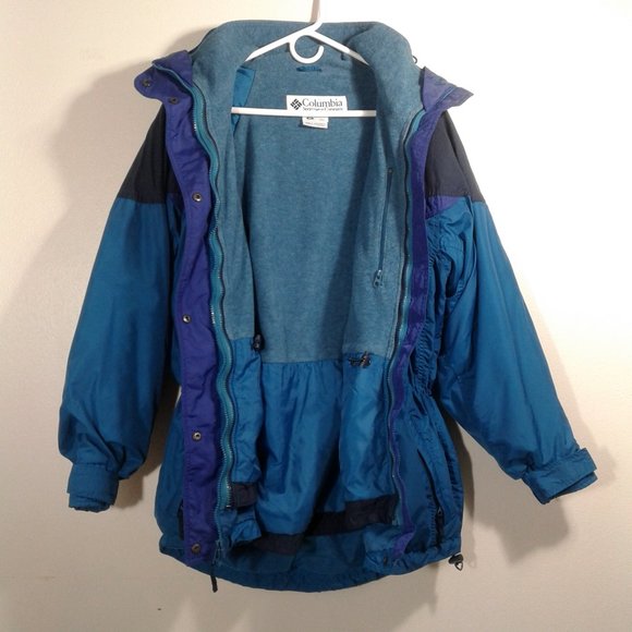 Vintage Columbia "Boulder Ridge" Two-in-One Interchange Hooded Blue Coat - M - Picture 10 of 16